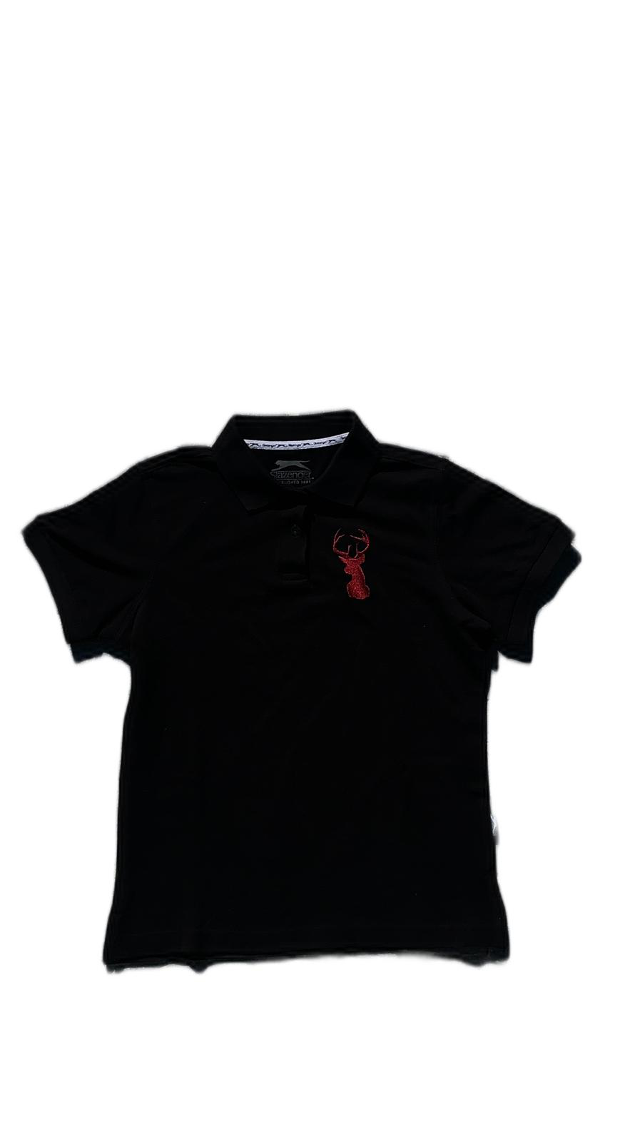roter hirsch - Poloshirt in schwarz verschiedene Größen